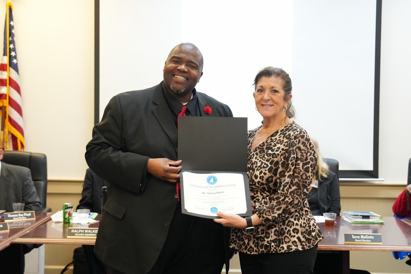 Superintendent Dr. Robert Sanders and Stacey Herrin