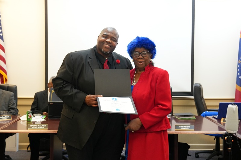 Superintendent Dr. Robert Sanders and Lillie Hardy