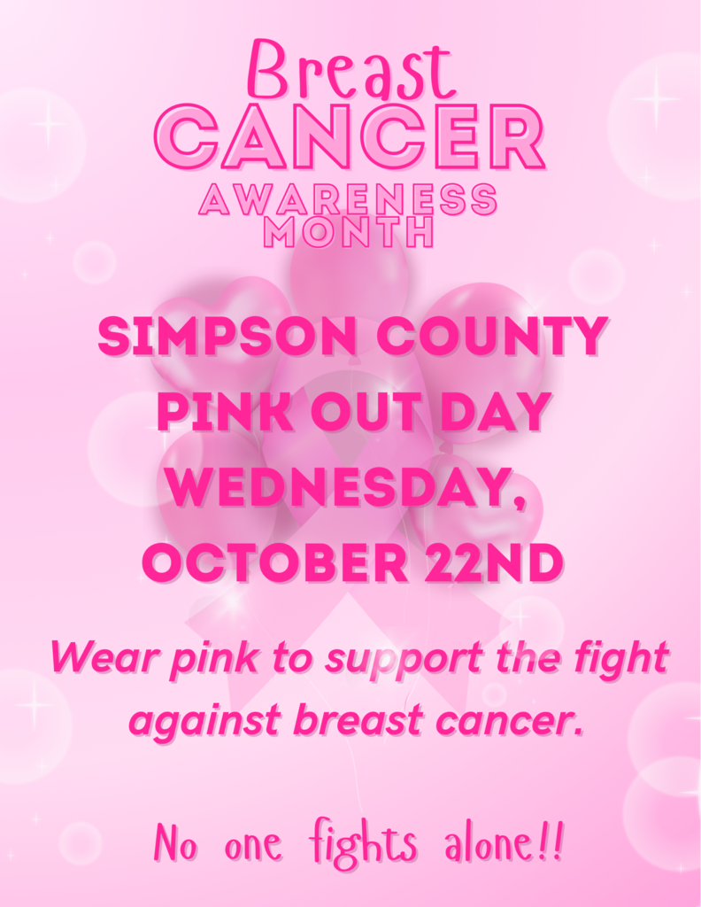 Simpson county pink out day friday, October 24th