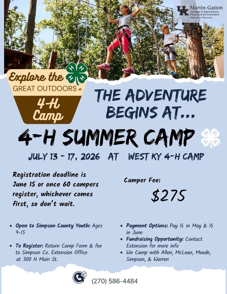 Simpson County 4-H Camp at Dawson Spring, KY