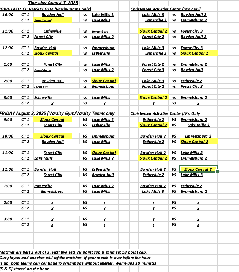 Schedule