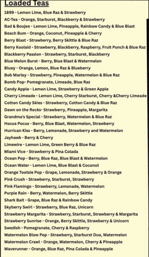 Tea Menu
