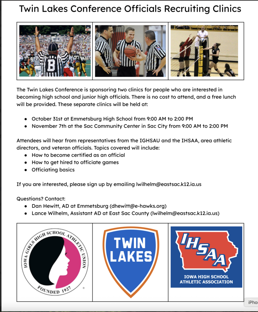 Reach out to the contact listed if interested