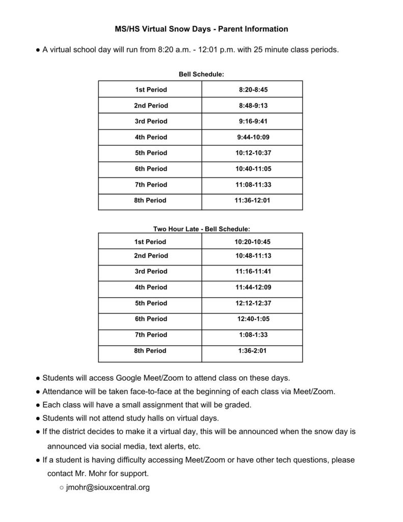 MS/HS Virtual Snow Day Info