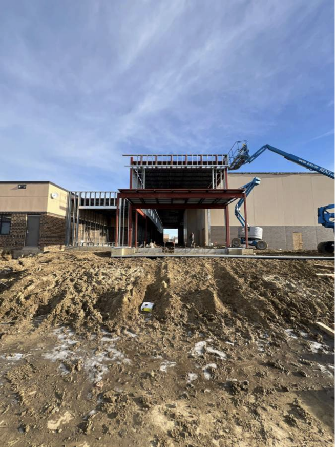 Latest photos of progress-Front of Auditorium