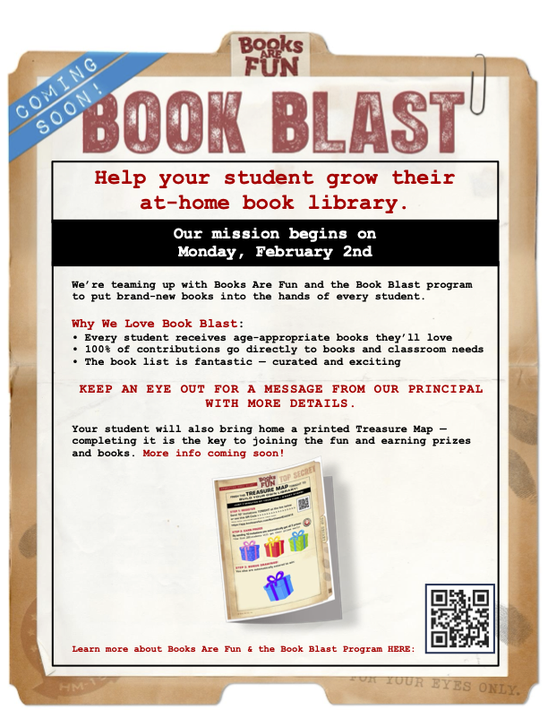 Book Blast flyer - English