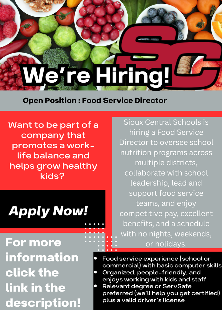 job opening - food service director