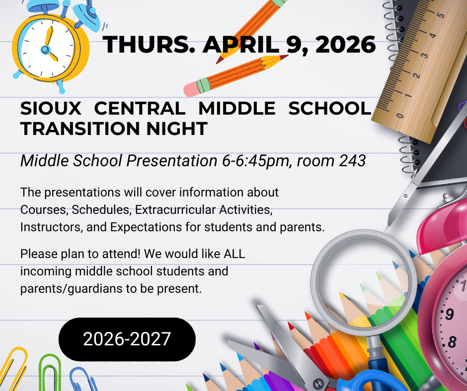 Middle School Transition Night 4-9-26