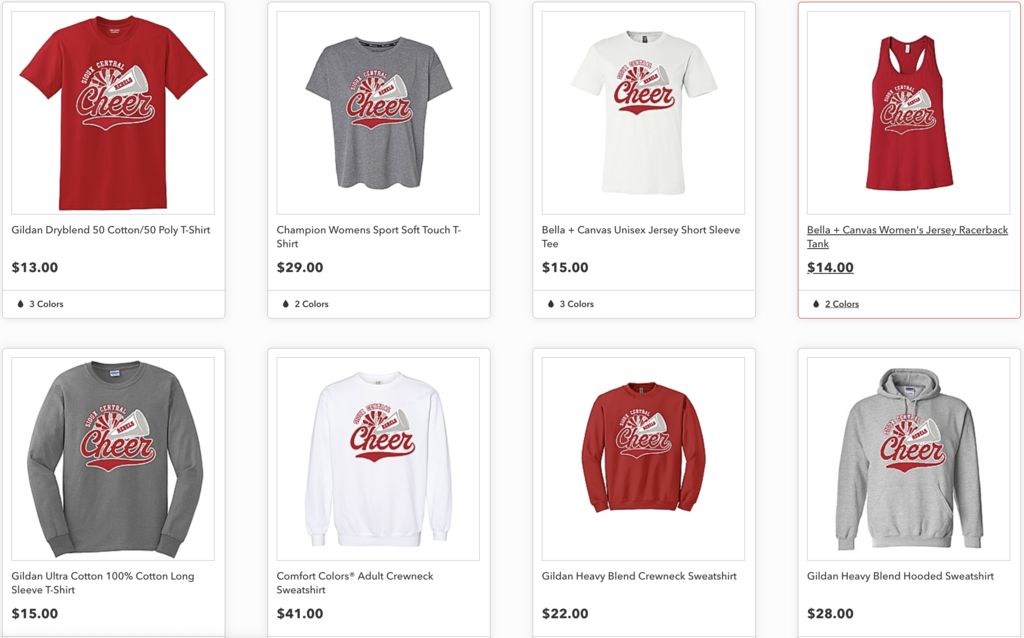Cheer shirts