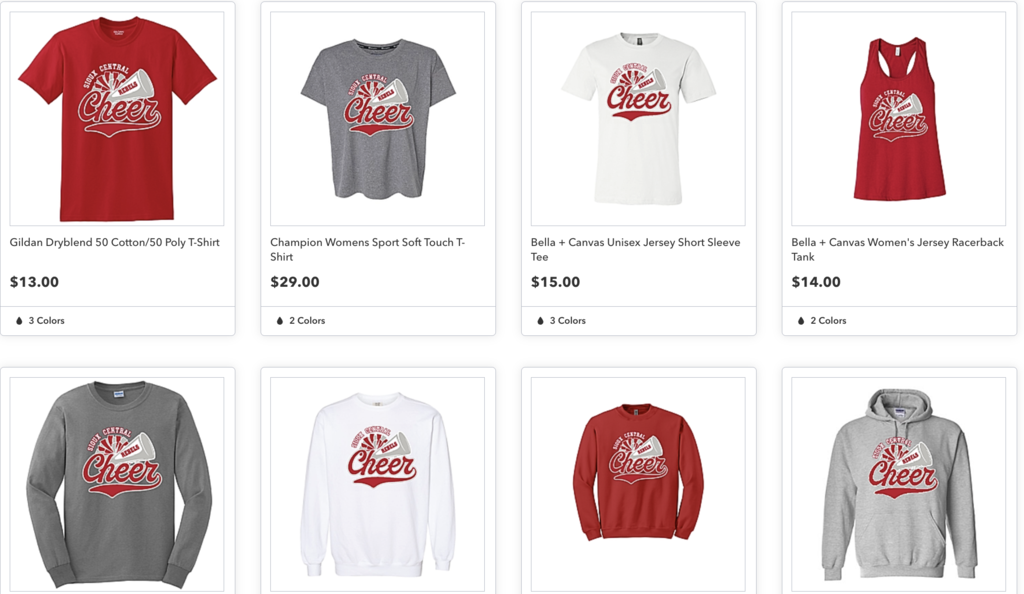 Cheer shirts