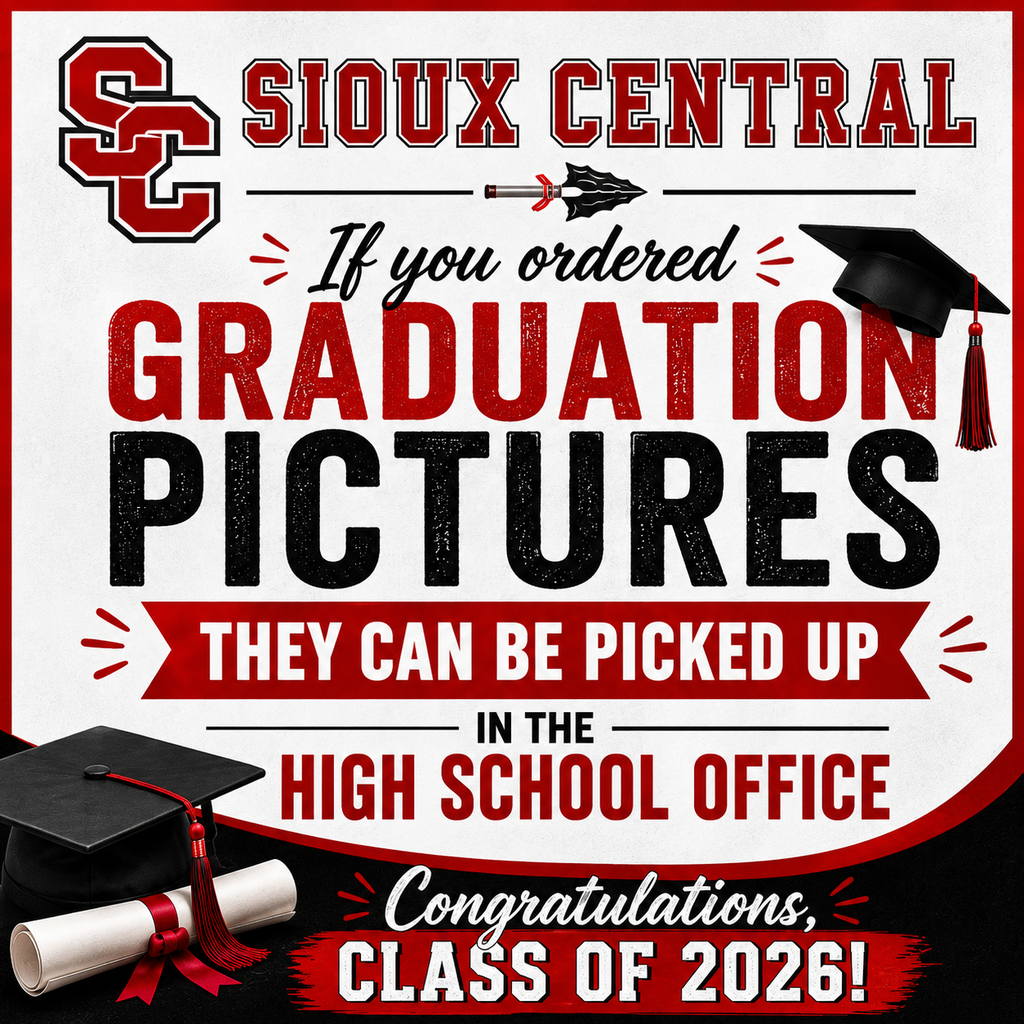 This is a notification if you ordered graduation pictures they are in and can picked up in the high school office.