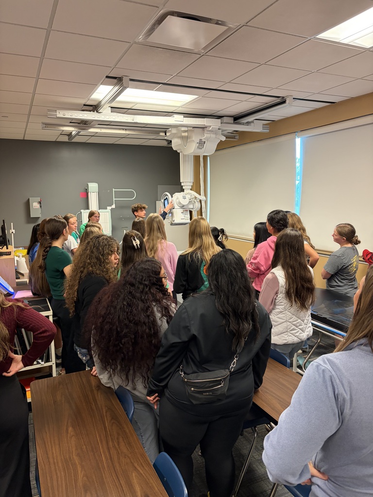 Students learning about radiology