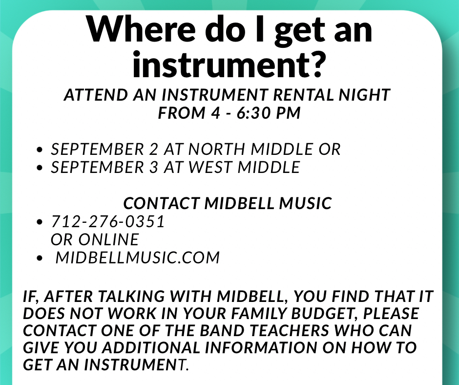 Be a part of the Sioux City Schools 5th Grade Band Program