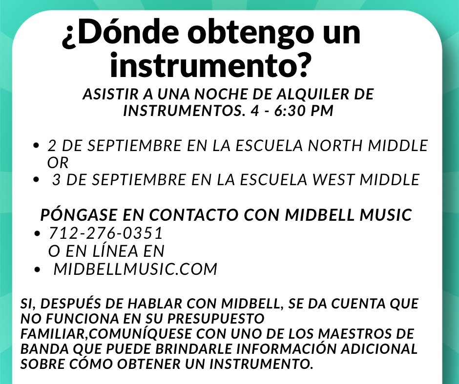 Be a part of the Sioux City Schools 5th Grade Band Program
