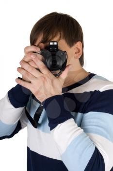 Photographer holding a camera.