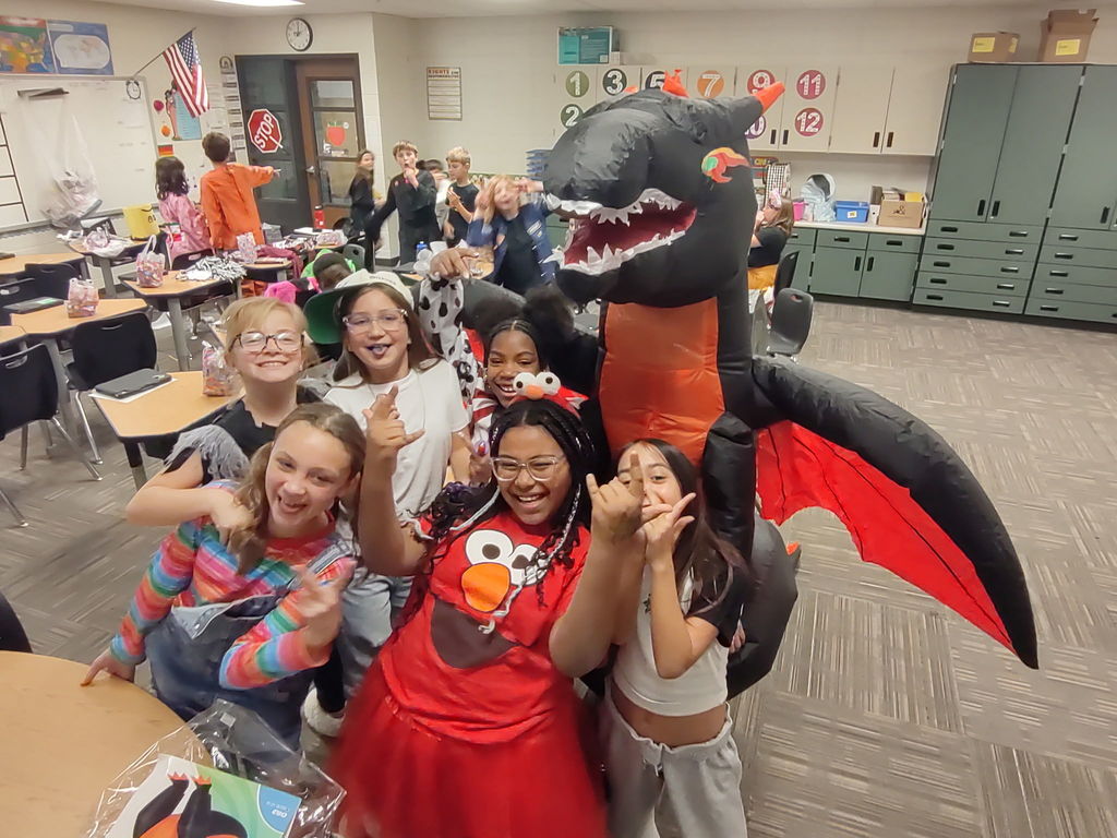 Students enjoying their classroom parties.