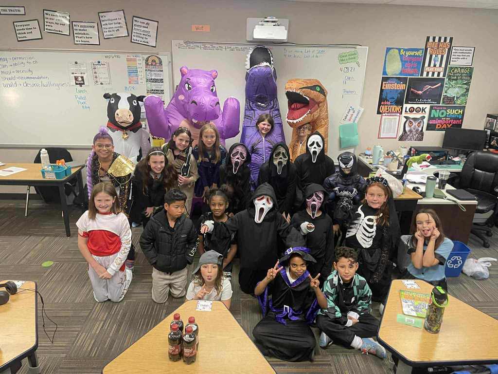 Students enjoying their classroom parties.