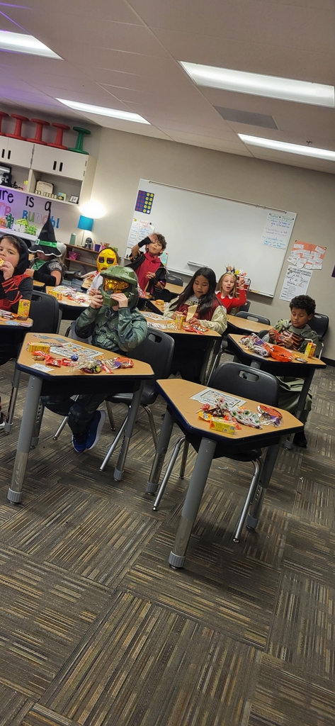 Students enjoying their classroom parties.