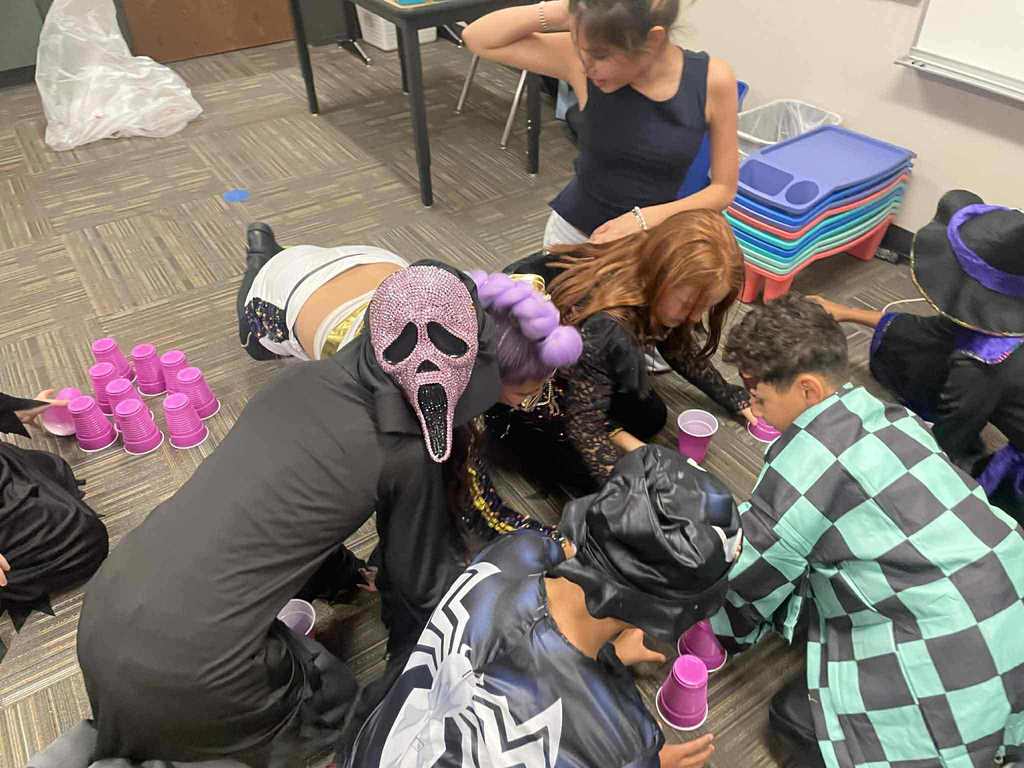 Students enjoying their classroom parties.