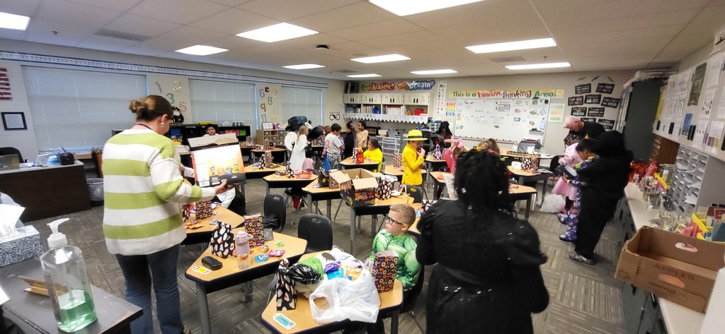 Students enjoying their classroom parties.