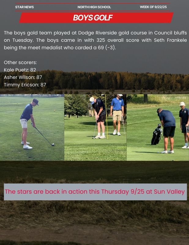 Boys Golf update