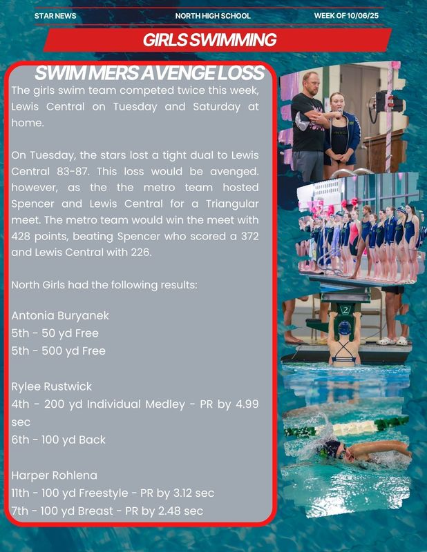 Girls Swimming Update