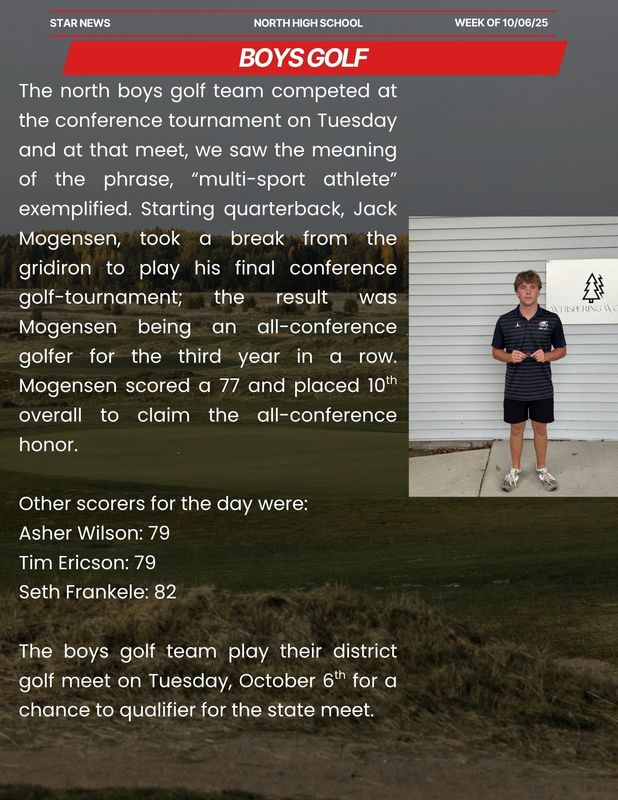 Boys Golf update