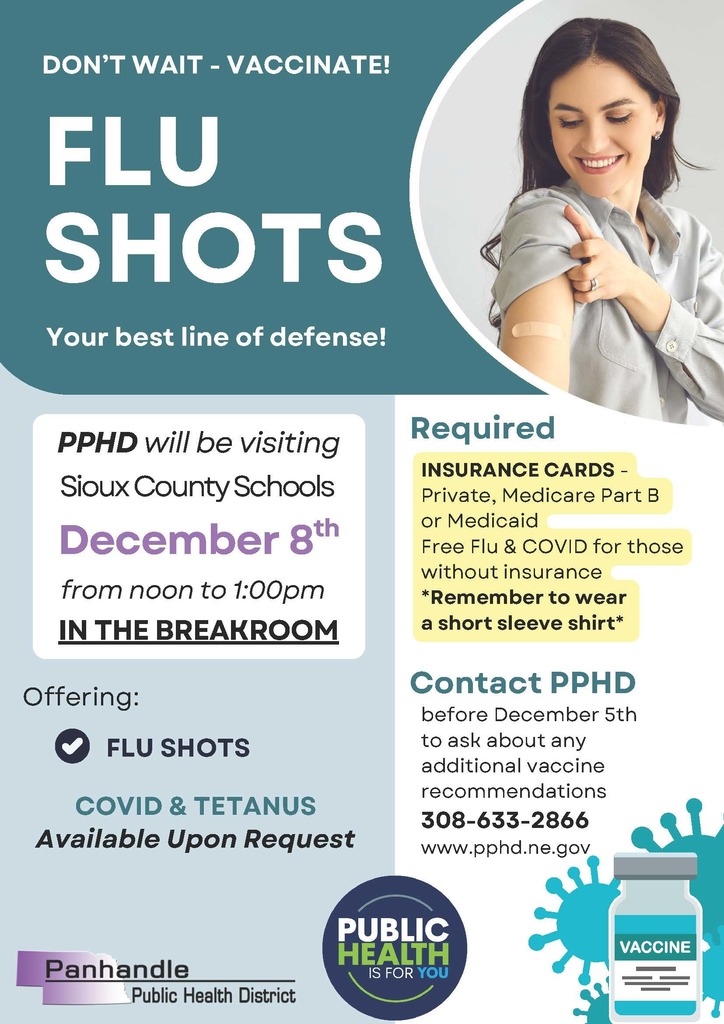 Flu Shots December 8th 12pm-1pm