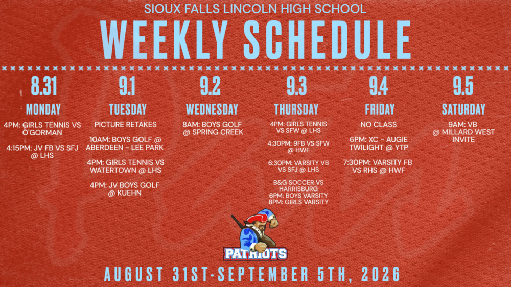Weekly Activities Calendar