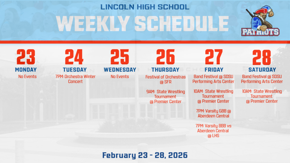 Weekly Activities Calendar