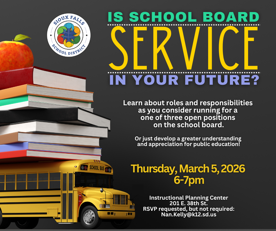 Invite to Learn more about school board 2.25.26 from 6-7pm