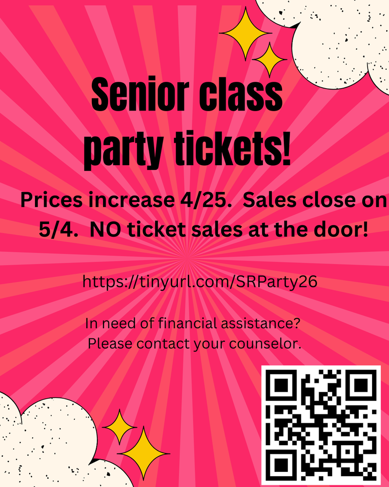 Senior Class Party Ticket Announcement