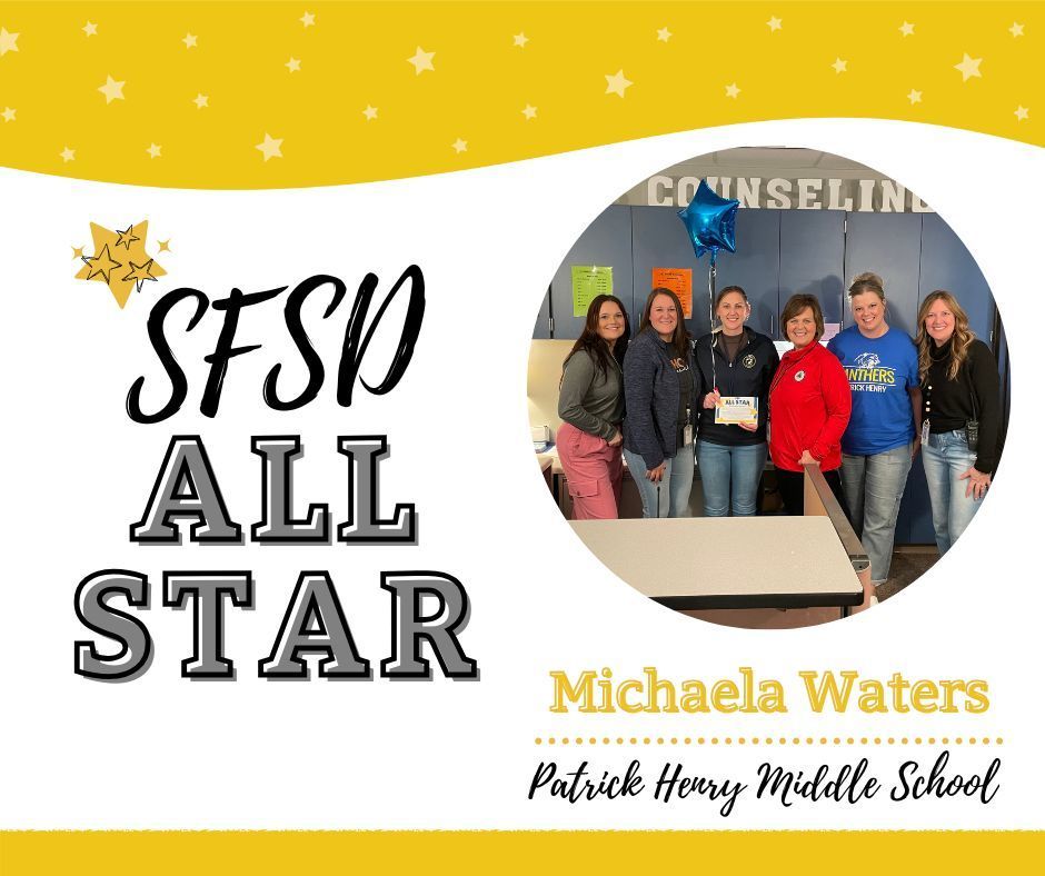 All star spotlight: Michaela Waters wears a black zip up jacket holding a blue star balloon