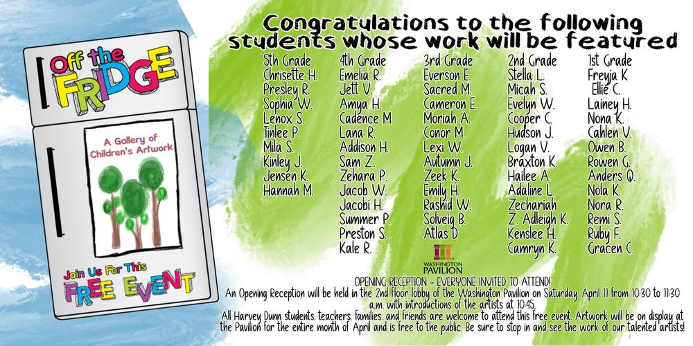 Congrats to the students who's artwork will be nominated!