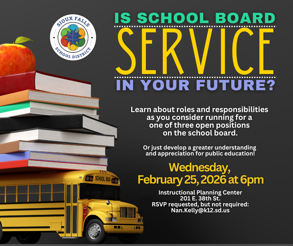 Invite to Learn more about school board 2.25.26 from 6-7pm