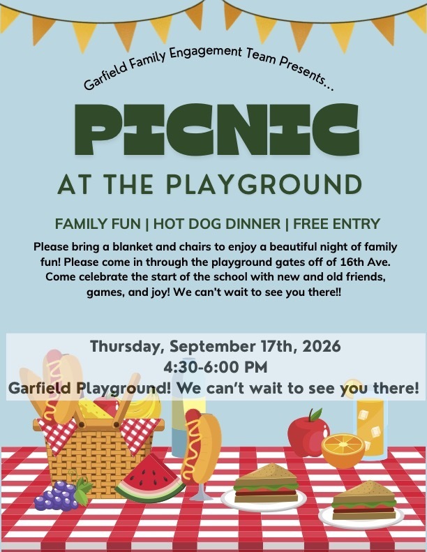 Flyer for the Picnic At the Playground on Thursday, September 17th from 4:306:00 pm