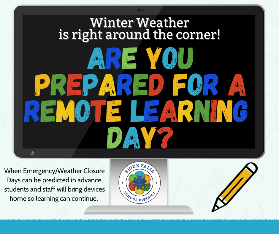 Computer monitor that says "Are you ready for a remote learning day?"