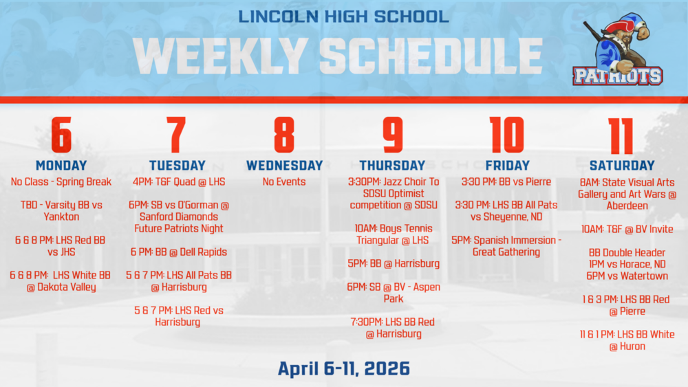 LHS Weekly Activities Schedule