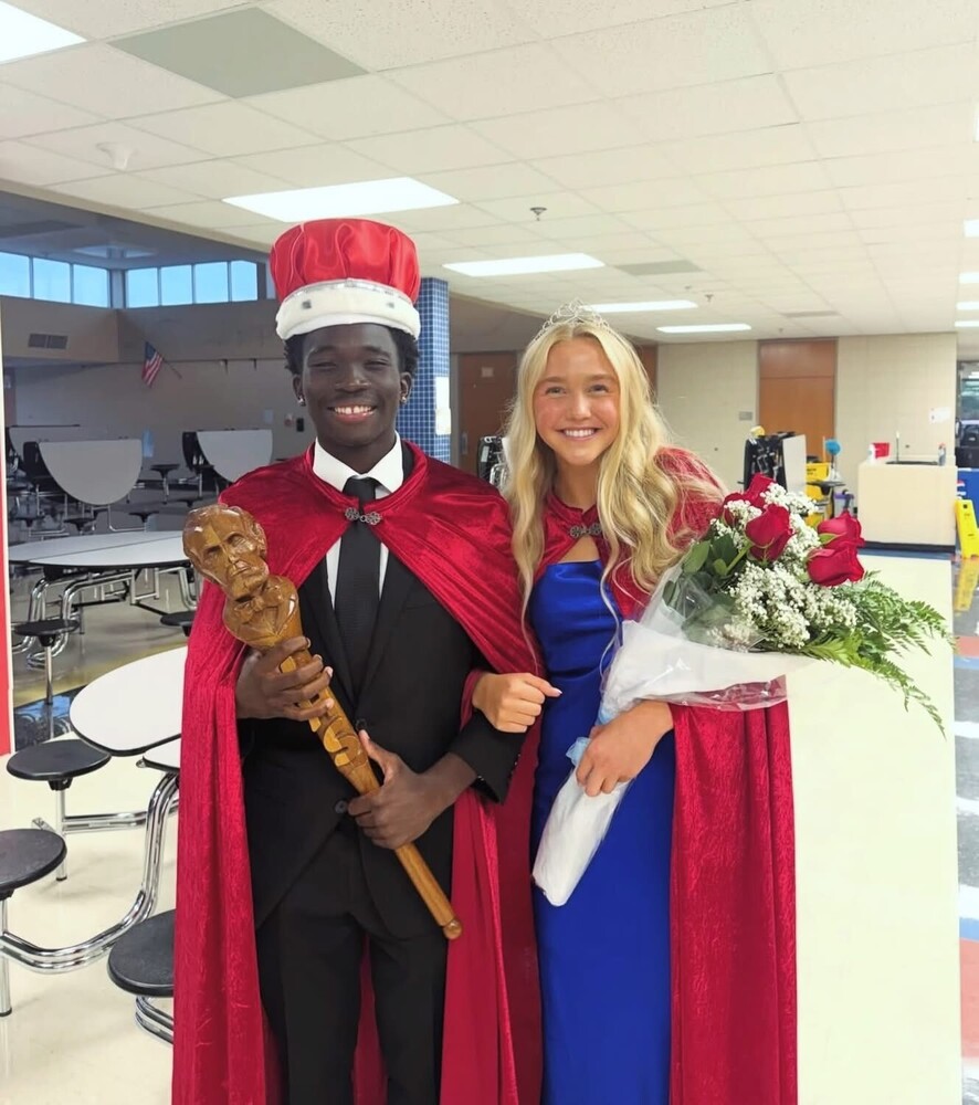 Homecoming King Maku and Queen Bethany