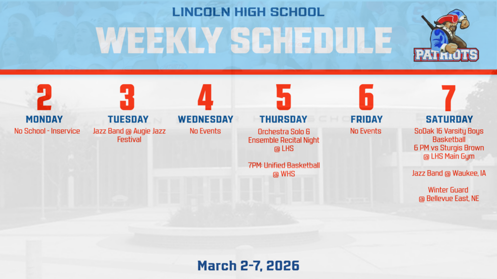 Weekly Activities Calendar