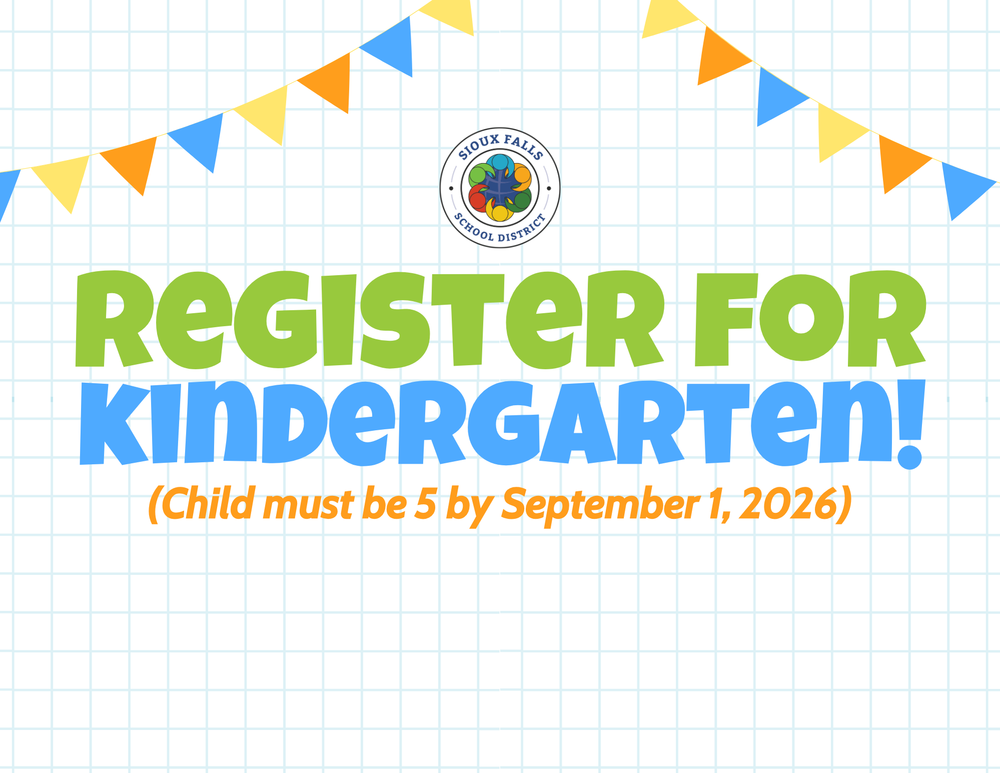 Register for Kindergarten with lined paper background a colorful flags