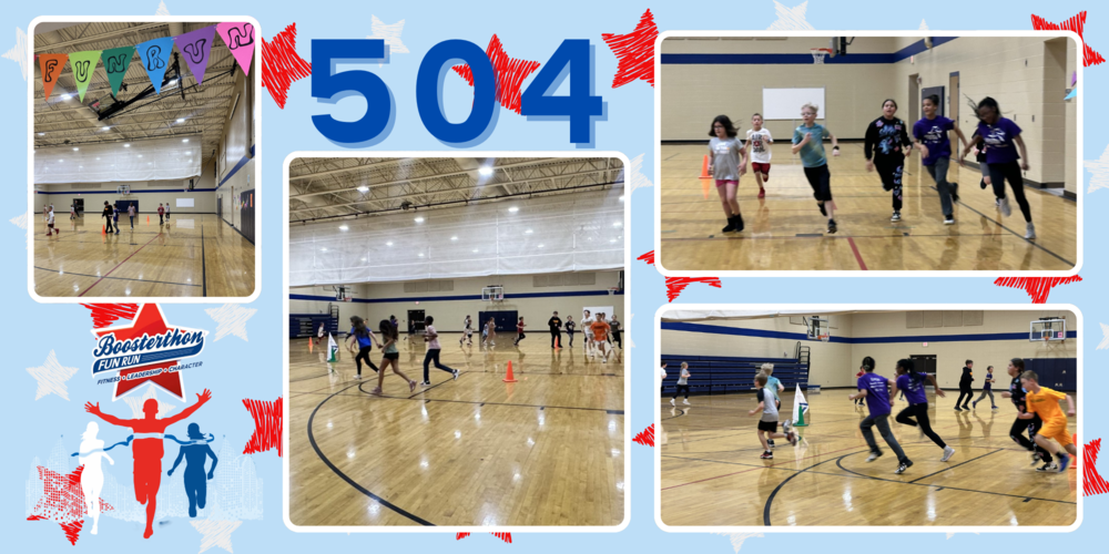 Room 504 ran, the last to go for the FUN RUN, Fifth grade champs put on a show! Thank You for your donation to our school!