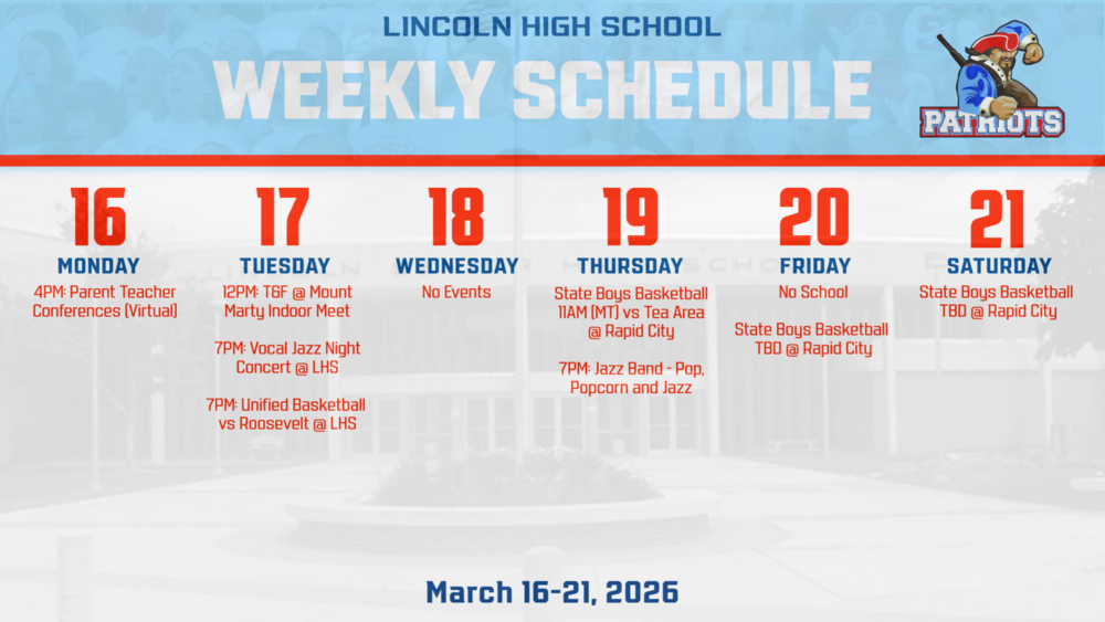 Weeky Activities Calendar