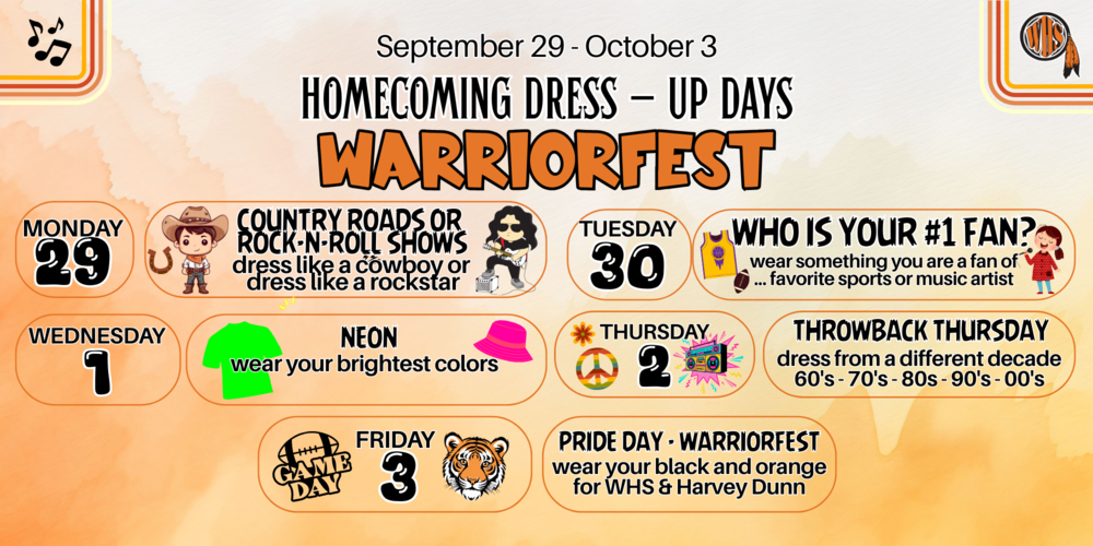 WHS Homecoming Dress Up Days