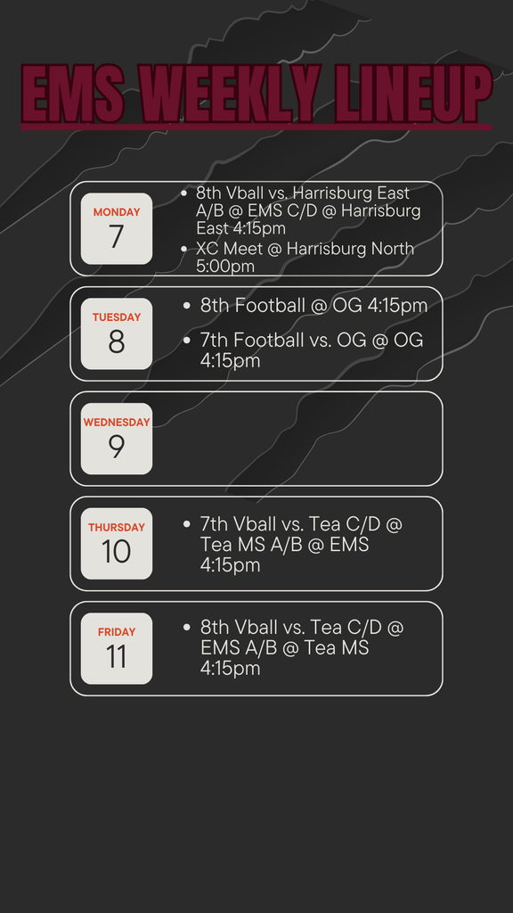 weekly lineup