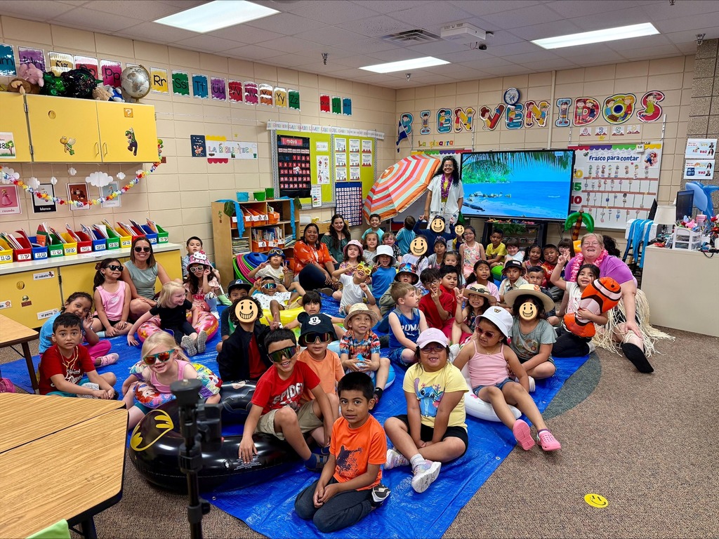 Two Way Immersion kindergarten classes enjoying their "staycation" on Friday, May 16th.