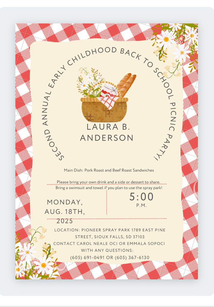 Early Childhood back to school picnic