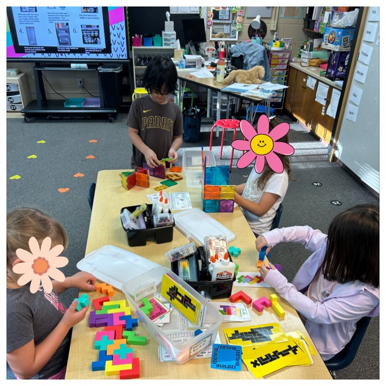 students working with morning tubs 