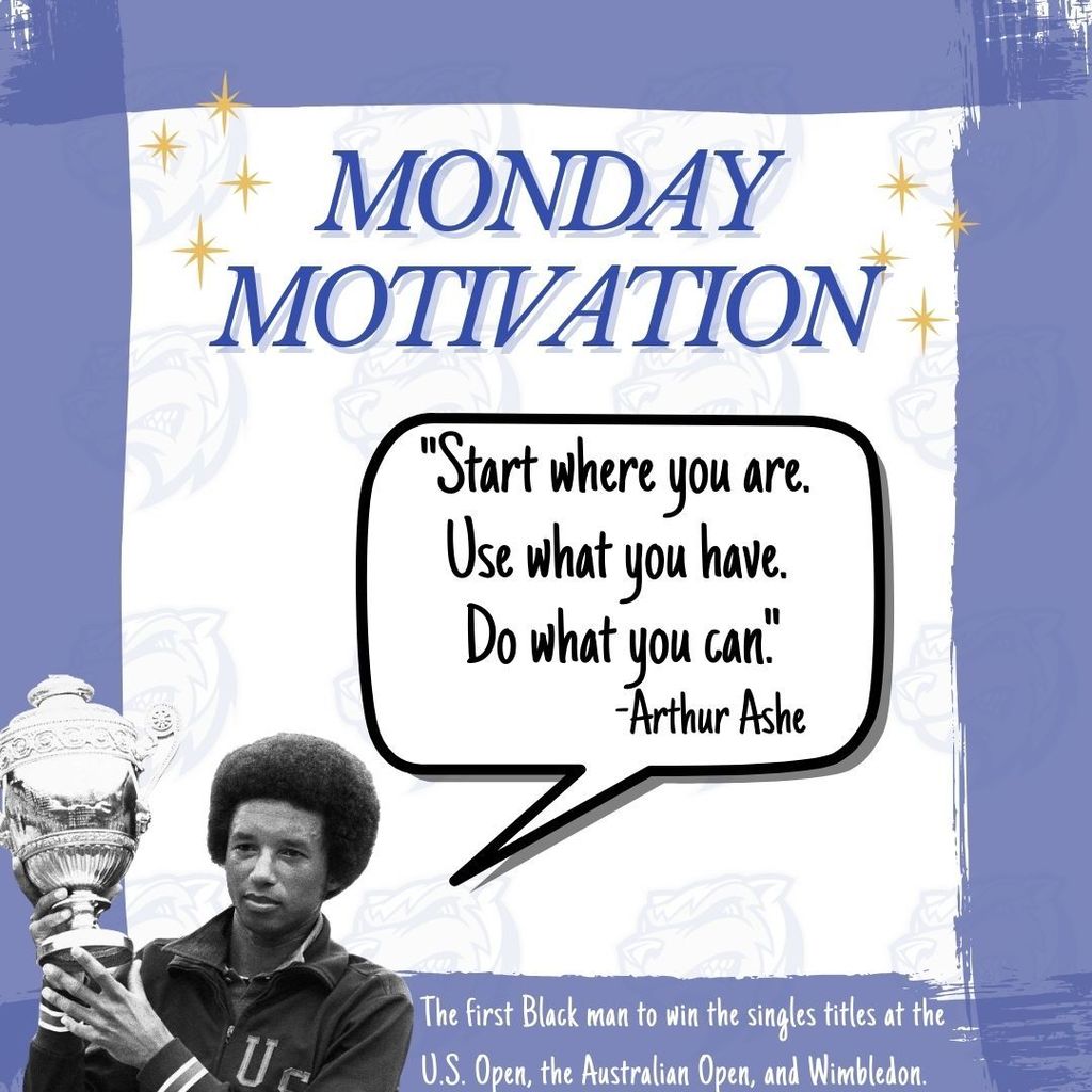 Monday Motivation: "Start where you are. Use what you have. Do what you can." - Arthur Ashe