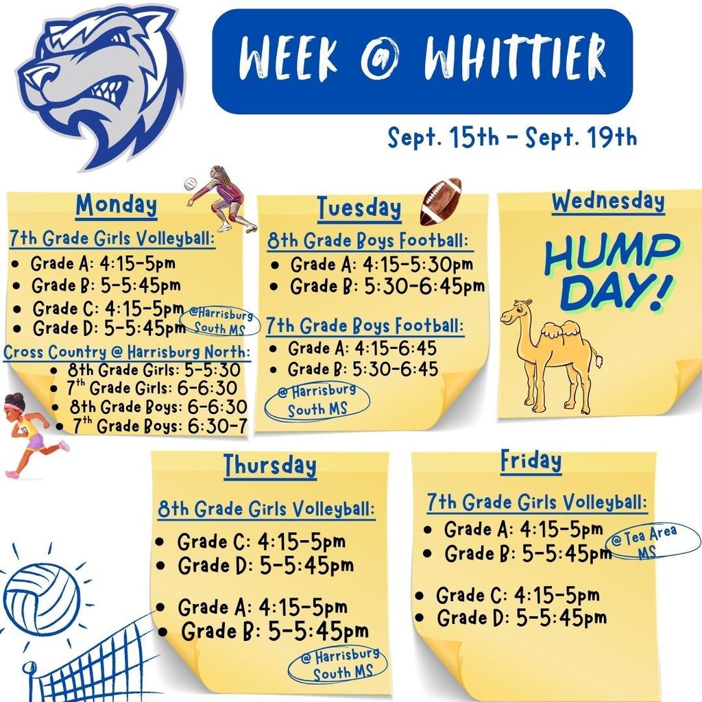 Week @ Whittier Middle School (Sept.15th-Sept.19th)